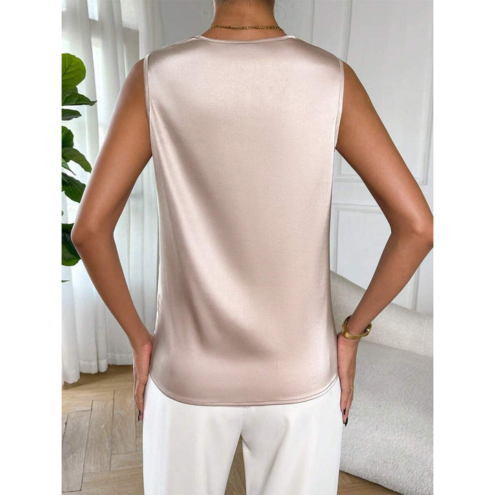 Damen Top mit tiefem Rundhalsausschnitt und eleganter Drapierung Drune
