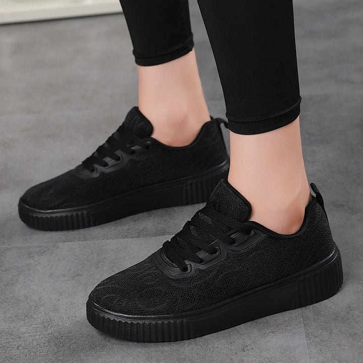 Damen nan luftige Plateausneaker mit gestricktem Obermaterial und gepolstertem Komfortfußbett Drune