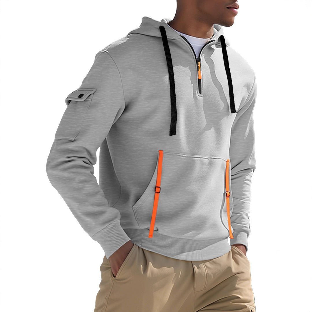 Herren Sportlicher Kapuzenpullover mit stylischen Reißverschlusstaschen Drune