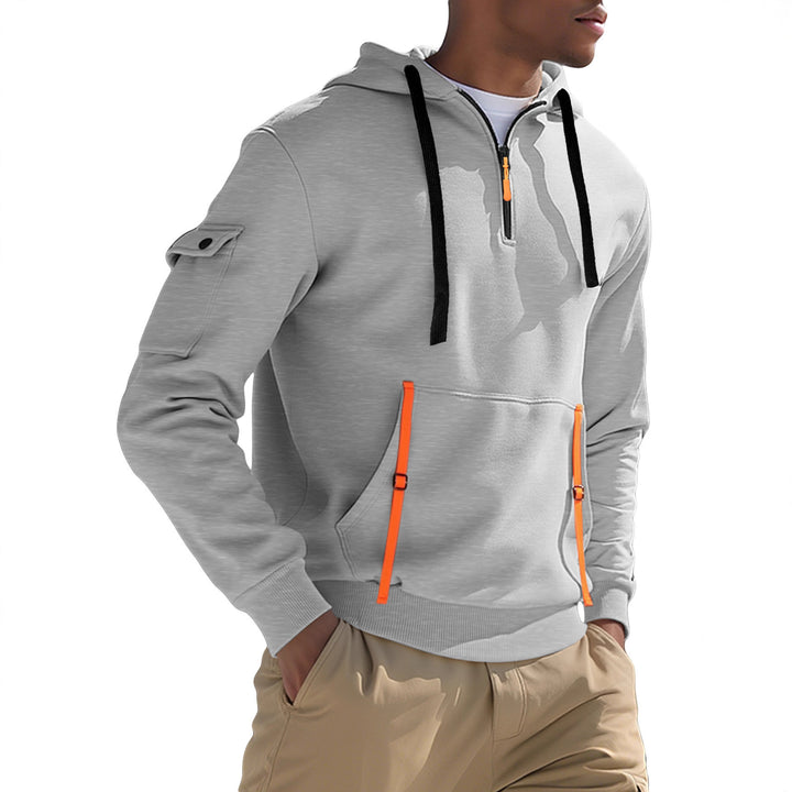 Herren Sportlicher Kapuzenpullover mit stylischen Reißverschlusstaschen Drune