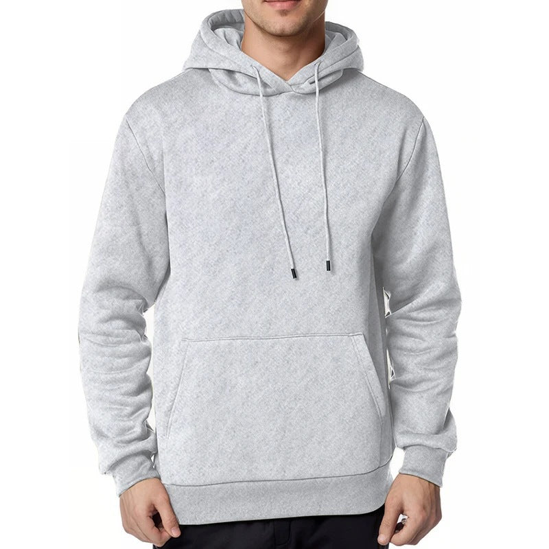 Herren nan minimalistischer Kapuzenpullover mit weichem Fleece-Innenfutter und Kängurutasche Drune