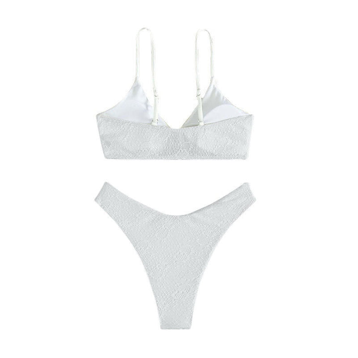 Damen Triangel-Bikini mit elegantem Knoten-Design und hohem Beinausschnitt Drune