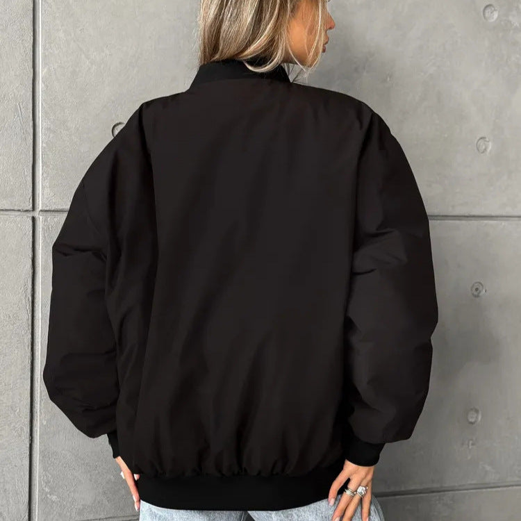 Damen modische Bomberjacke mit praktischen Innentaschen und sportivem Schnitt Drune