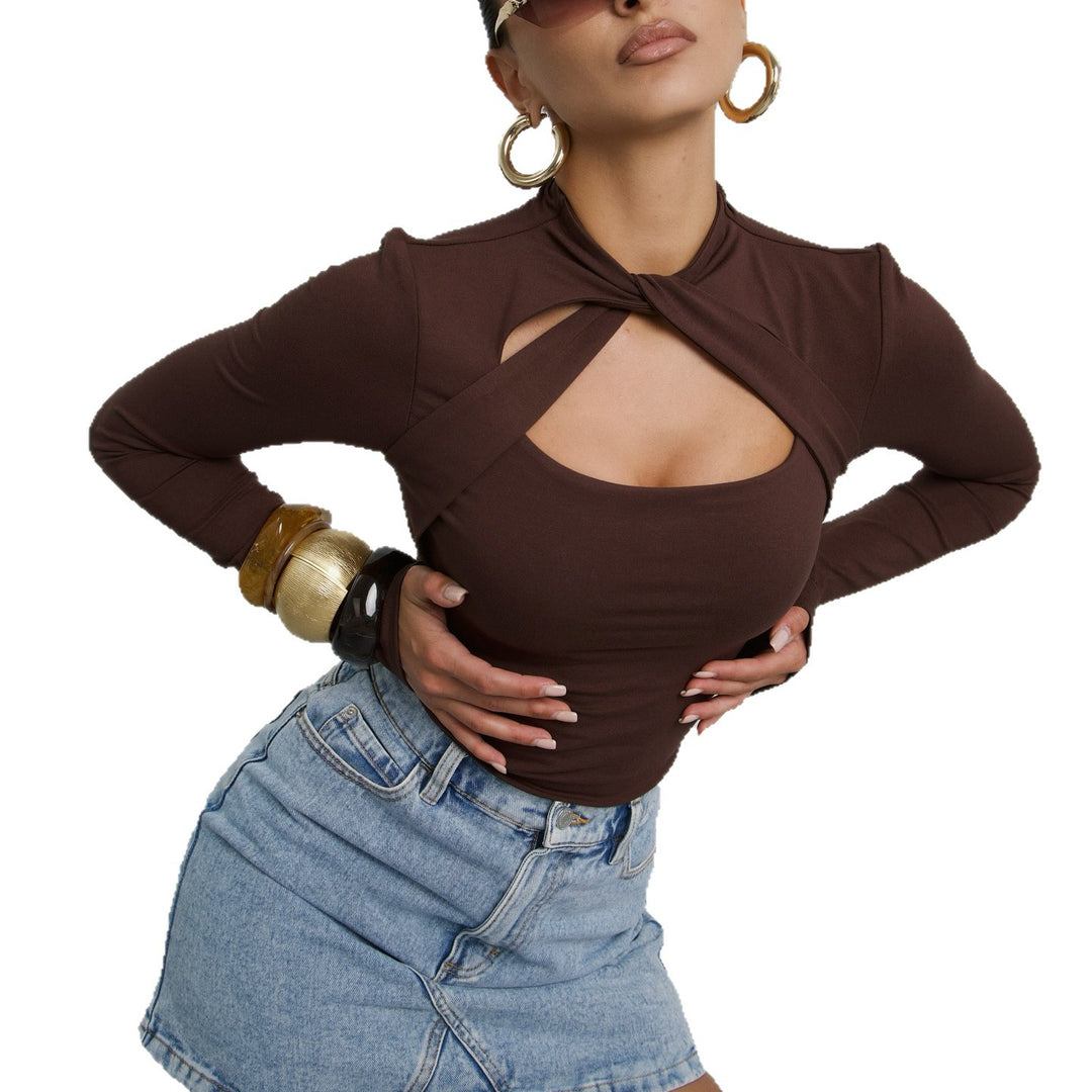 Damen Langarm-Bodysuit mit innovativem Cut-Out-Design Drune