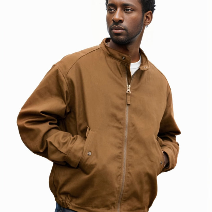 Herren lässige Freizeitjacke mit praktischem Stehkragen Drune