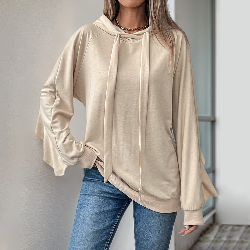 Damen lässiger Kapuzenpullover mit elegantem Schlitzdesign Drune