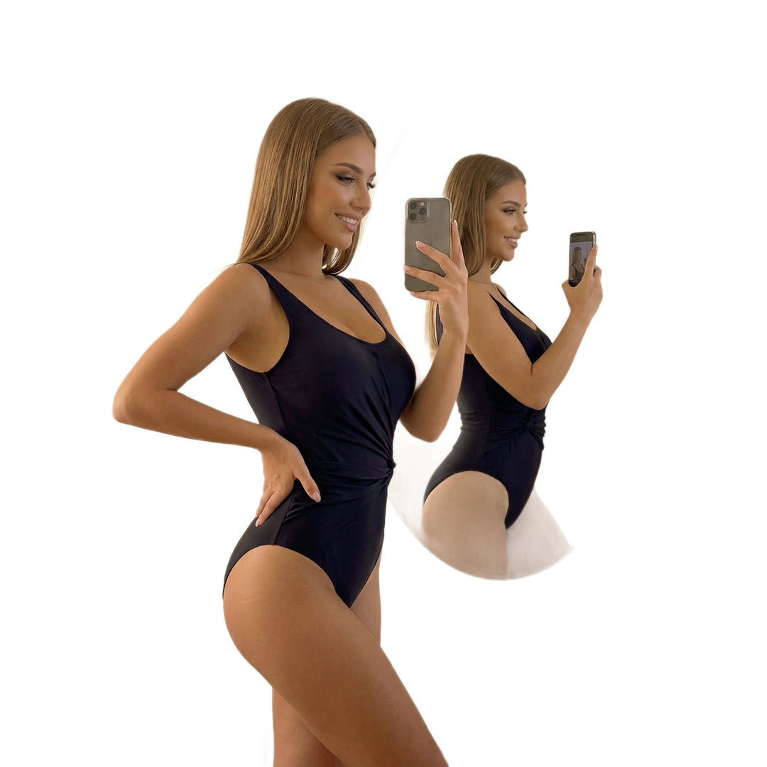 Damen Eleganter Einteiler mit raffinierter Wickeloptik Drune