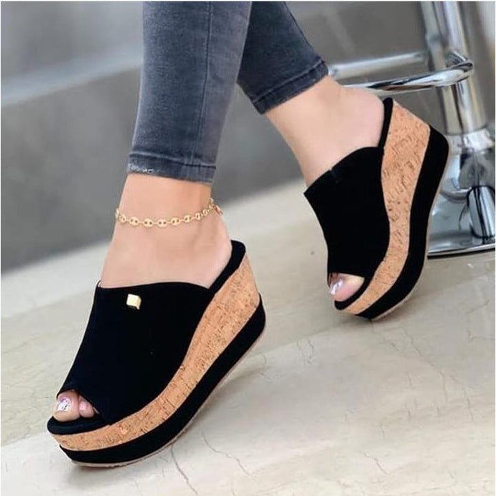 Damen Wedge-Sandalen mit eleganter Korksohle und anpassbarem Obermaterial Drune