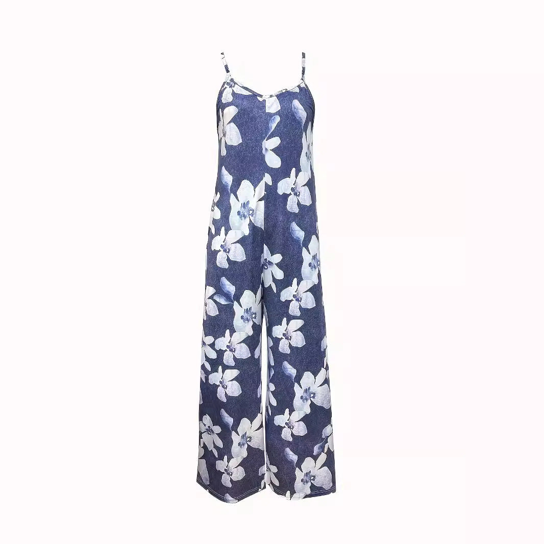 Damen Luftiger Sommeroverall mit breiten Beinen und praktischen Taschen Drune
