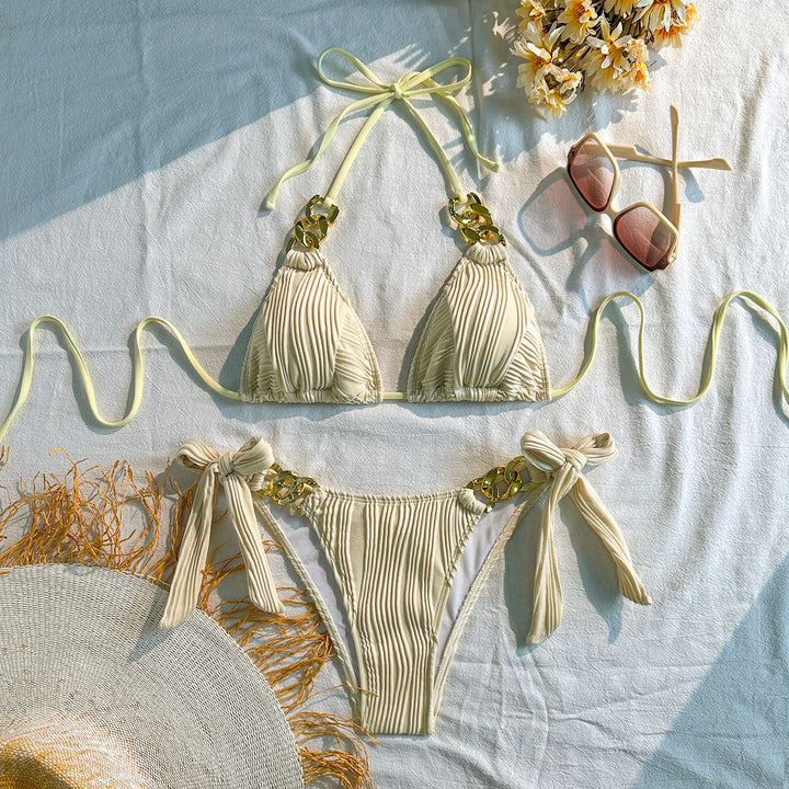 Damen Triangel-Bikini mit raffinierten Kettendetails Drune