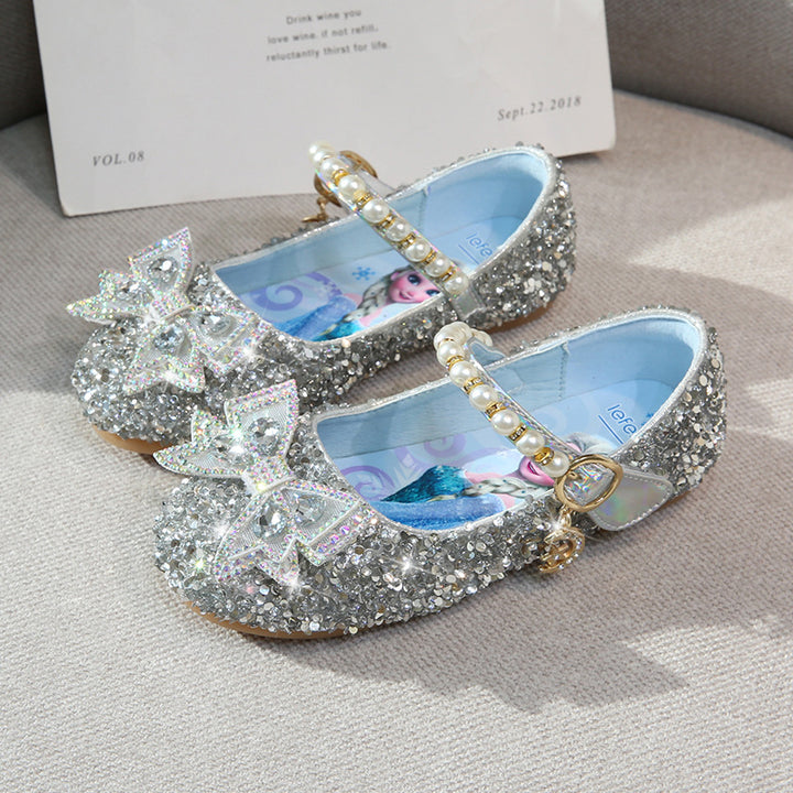 Mädchen Glitzernde Ballerinas mit Perlenakzent Drune