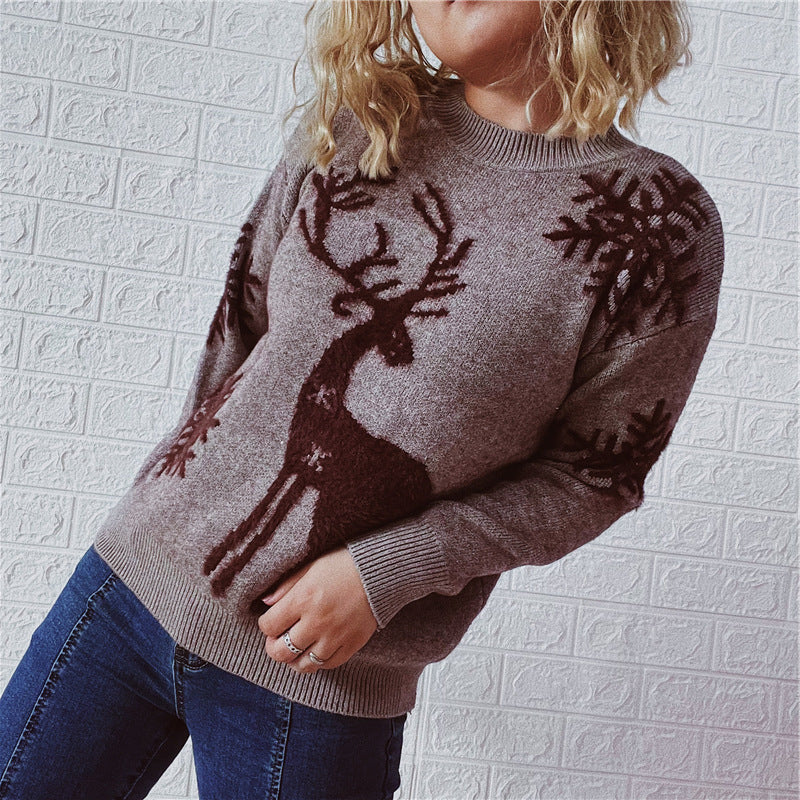 Damen Weihnachtspullover mit festlichem Rentierdesign und hochwertiger Strickqualität Drune