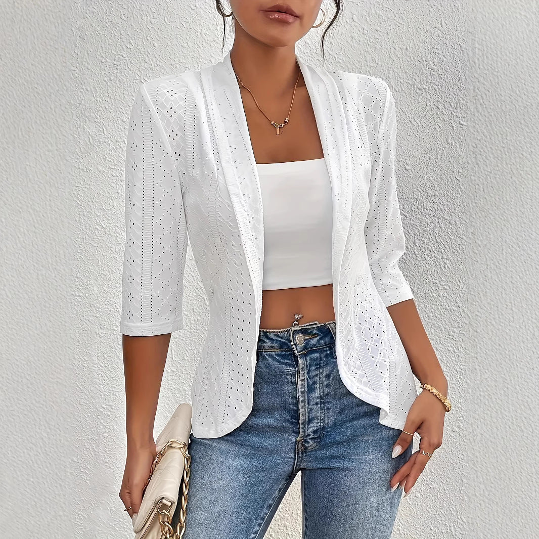 Leichter Blazer mit Lochmuster für Damen Drune