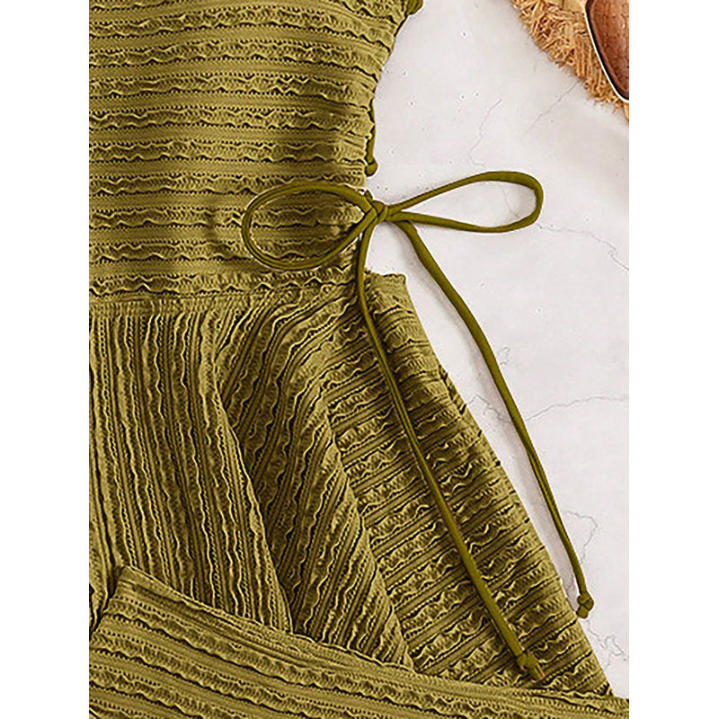 Damen Tankini mit gerafftem Design und seitlichen Bindebändern Drune