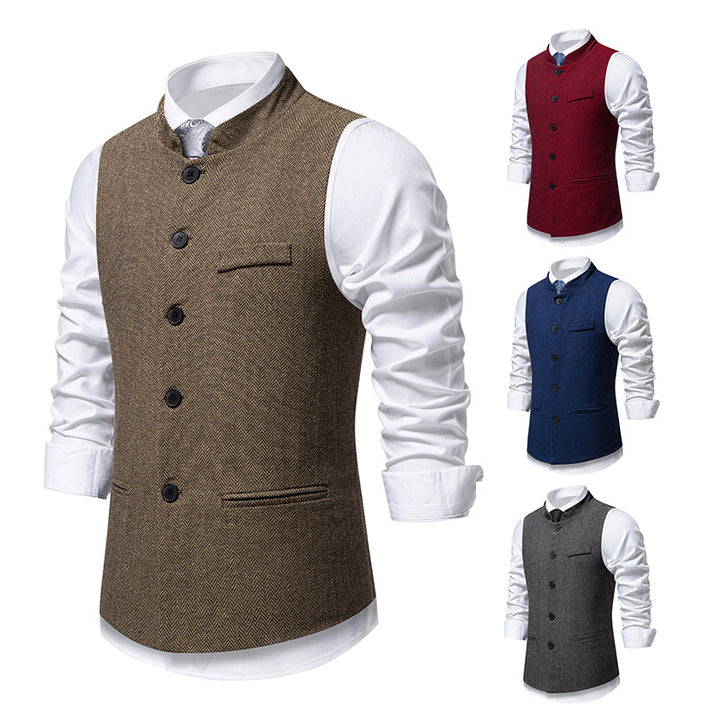 Herren elegante Weste aus strukturiertem Stoff Drune