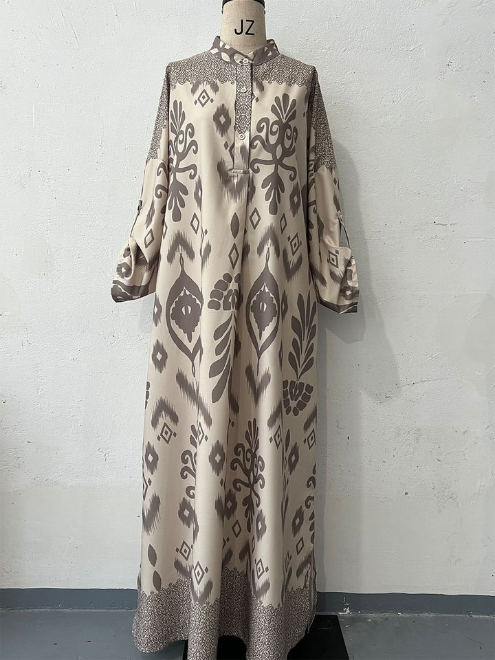 Damen Maxi-Kleid mit feinem Muster Drune