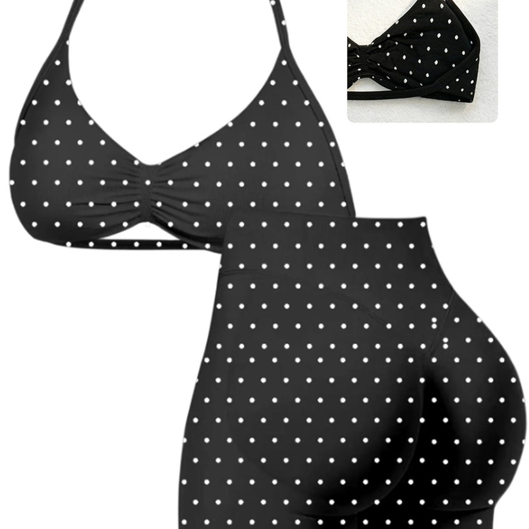 Damen Sportliches Bikini-Set mit hochgeschnittenen Shorts und elastischer Unterstützung Drune