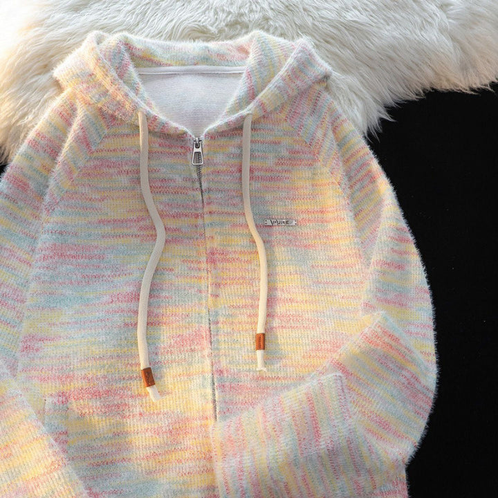 Damen Zip-Hoodie mit leicht strukturiertem Schlaufenmuster und praktischen Taschen Drune