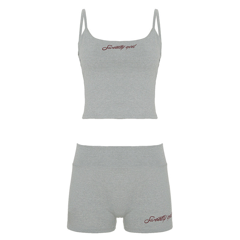 Damen Schlafanzug-Set mit kurzem Top und bequemen Shorts Drune