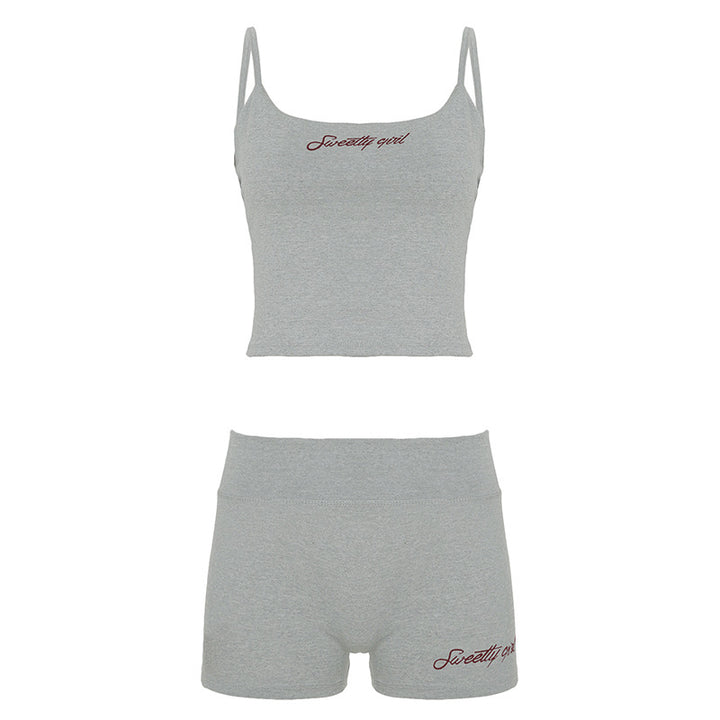 Damen Schlafanzug-Set mit kurzem Top und bequemen Shorts Drune