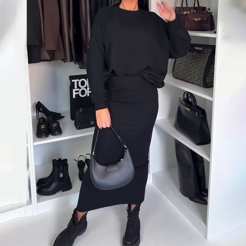 Damen Modisches Sweatshirt und Rock Ensemble Drune