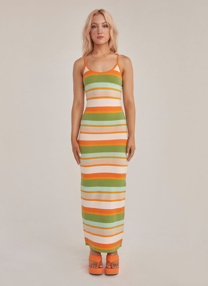 Damen Designer-Midi-Kleid mit stilvollem Grafikmuster Drune