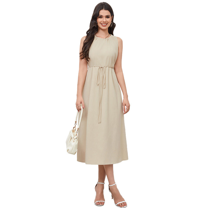 Damen Midikleid mit elegantem Kordelzug und schwingendem Saum Drune