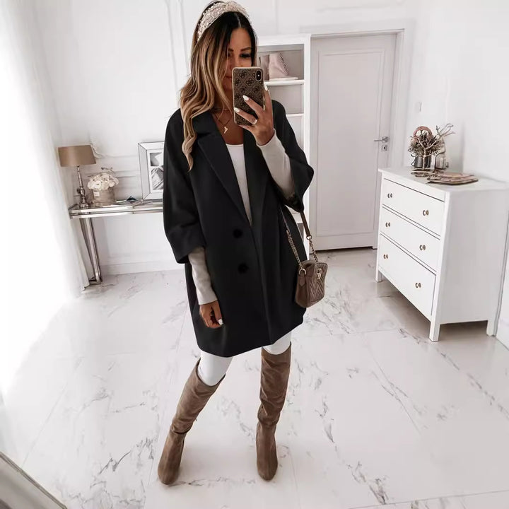 Damen Oversize Wollmantel Drune