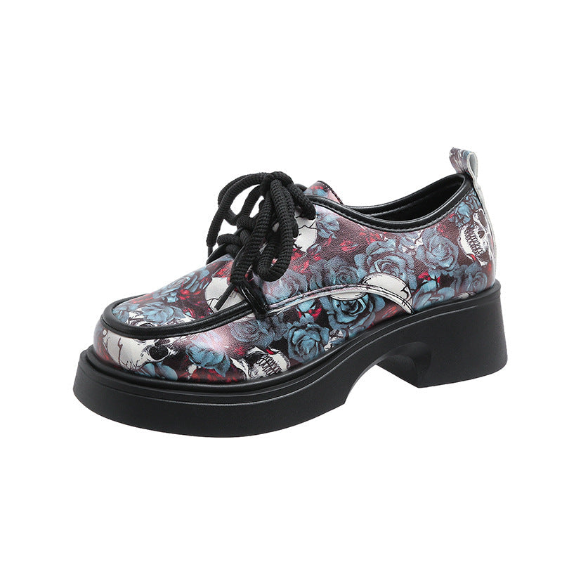 Damen Modische Plateausneaker mit floralem Muster und ausgefallenem Design Drune
