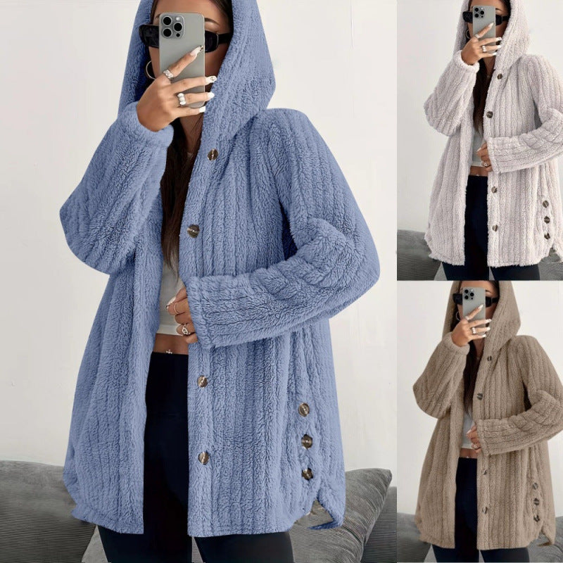 Damen kuschelige Fleecejacke Drune