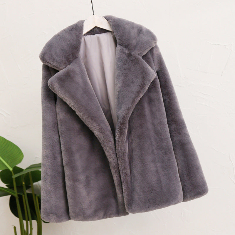 Damen Flauschiger Kuschel-Mantel Drune