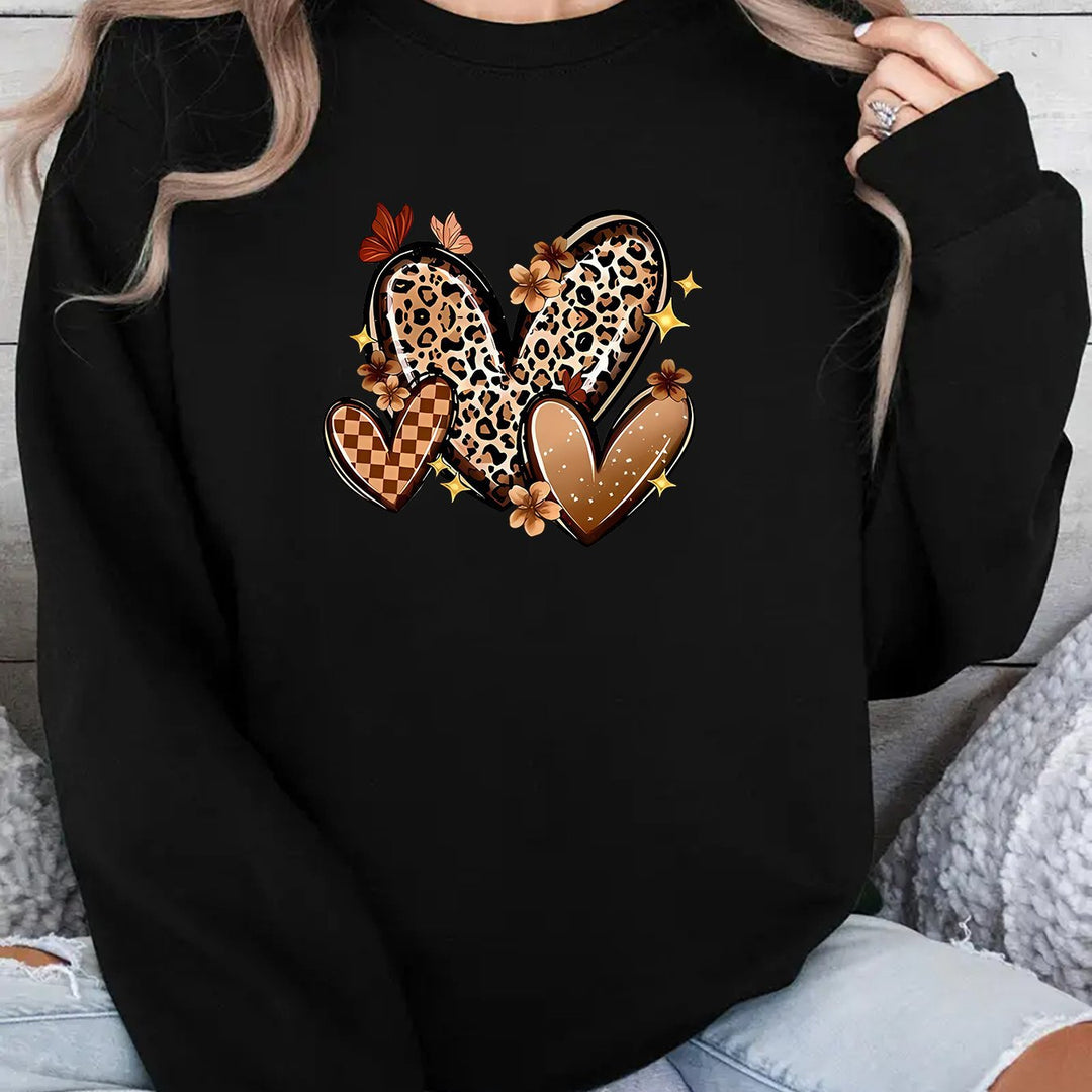 Damen Sweatshirt mit attraktiven Herzmotiven Drune