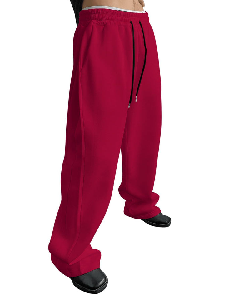 Unisex weite Sweatpants mit elastischem Bund, breitem Bein, Kordelzug und verdeckten Seitentaschen Drune