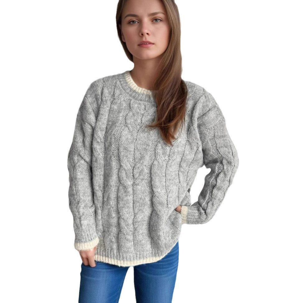 Damen Grobstrickpullover mit Struktur und lässigem Design Drune