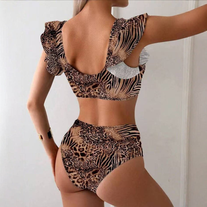 Damen Bikini-Set mit verspielten Rüschen und floralen Mustern Drune