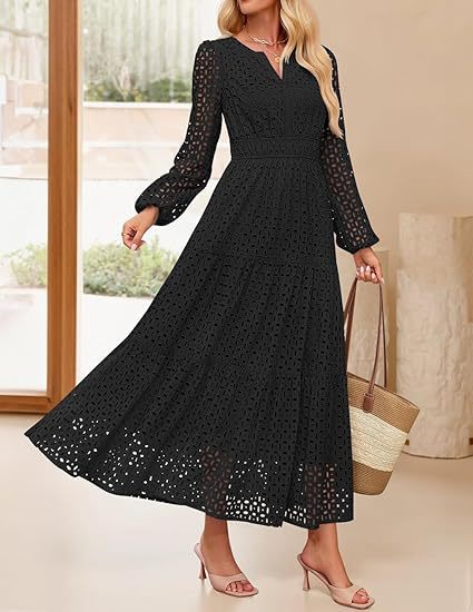 Damen Maxikleid im eleganten gehäkelten Design Drune