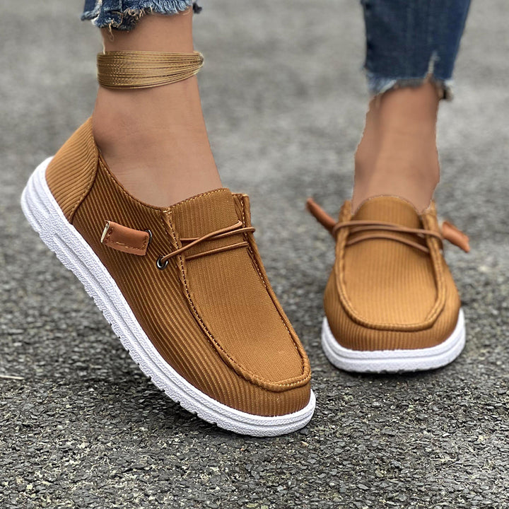 Damen lässige Slip-On Schuhe mit elastischem Komfort Drune