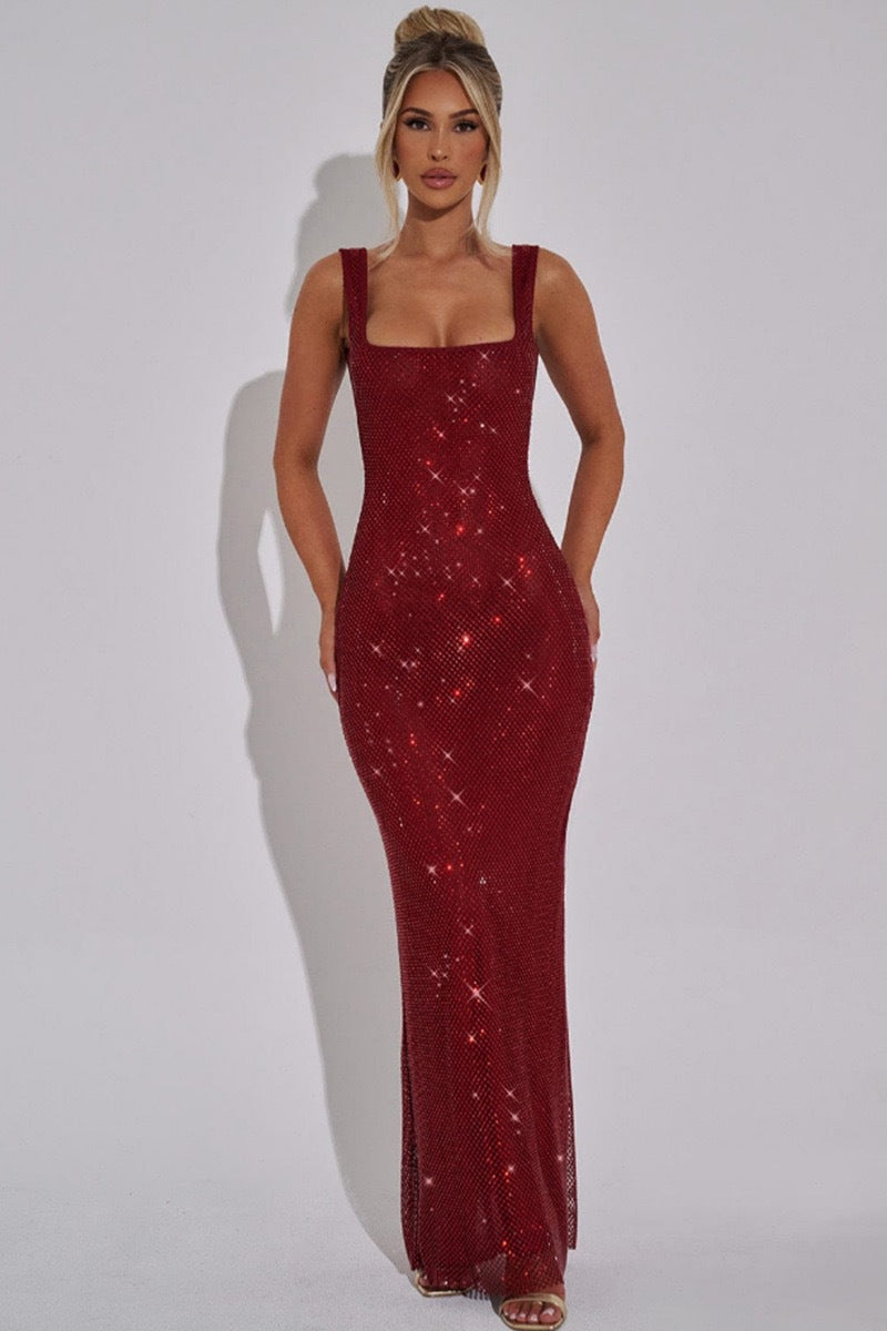 Damen Glamouröses Pailletten-Abendkleid mit figurbetontem Schnitt Drune
