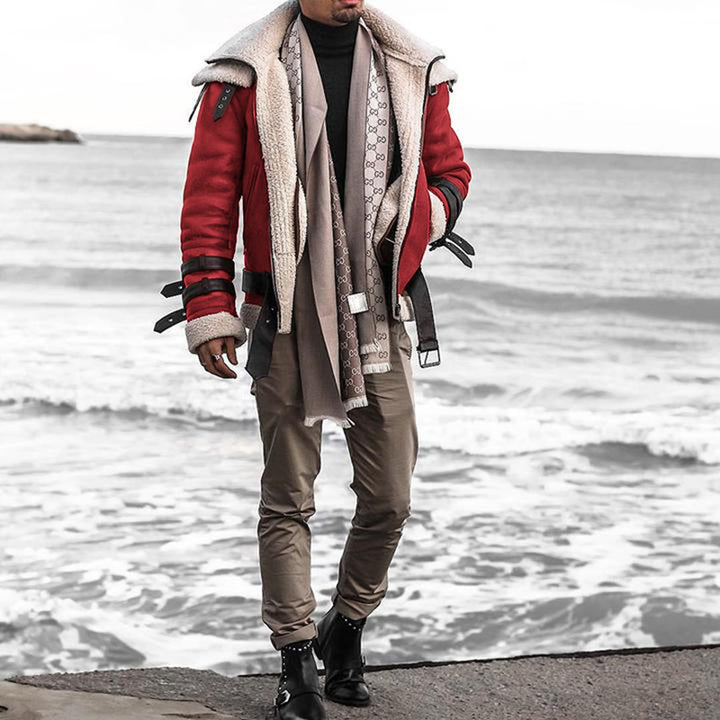 Herren Fliegerjacke mit luxuriösem Kunstfellfutter und modernen Akzenten Drune