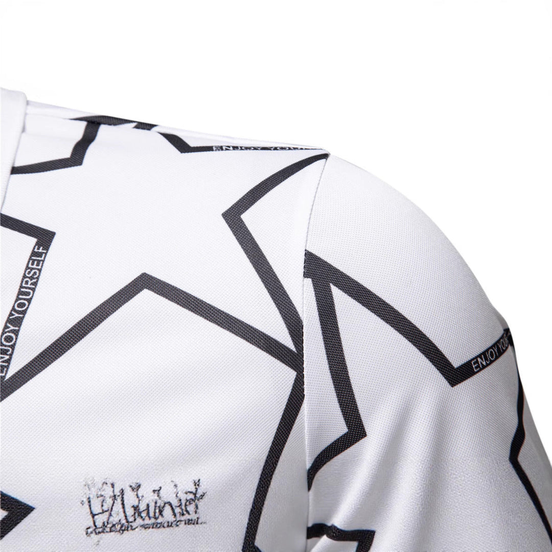 Herren Poloshirt mit modernem Sternen-Design und atmungsaktiven Materialien Drune