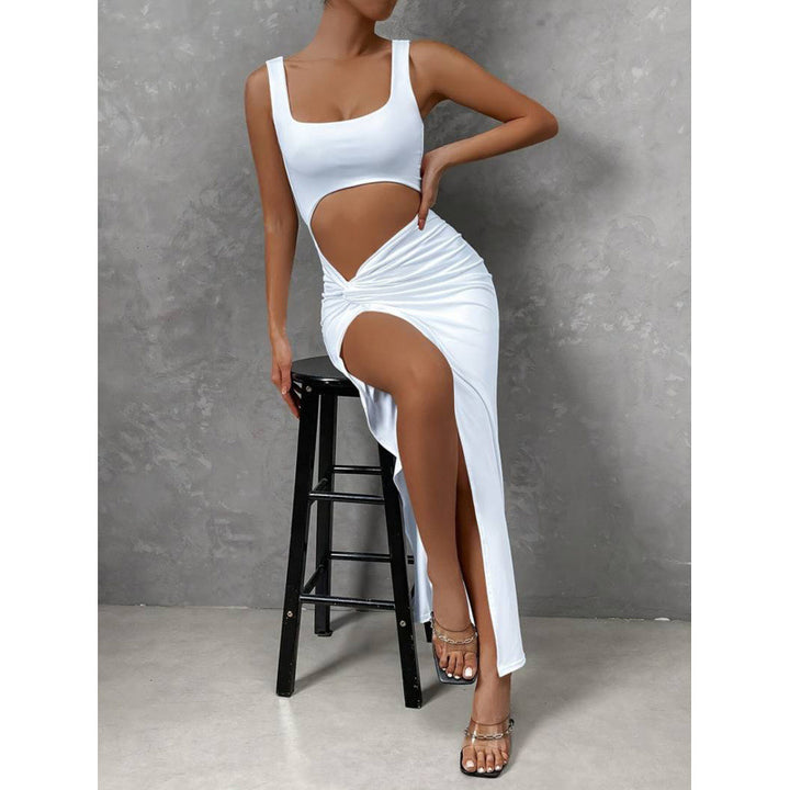 Damen Cut-Out Maxikleid mit seitlichem Schlitz und hochwertigem Material Drune