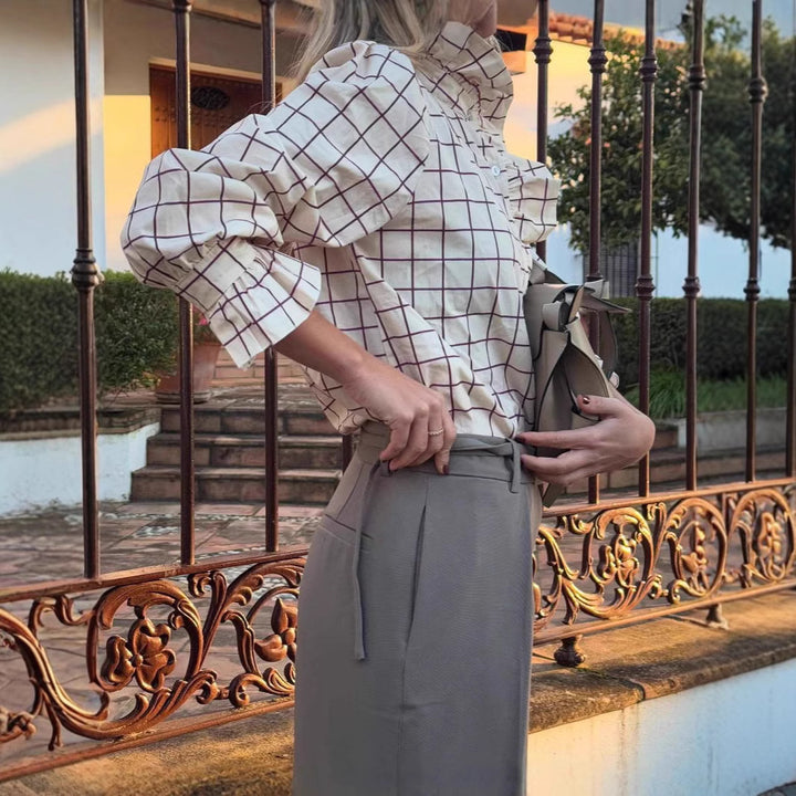 Damen klassische Karobluse Drune