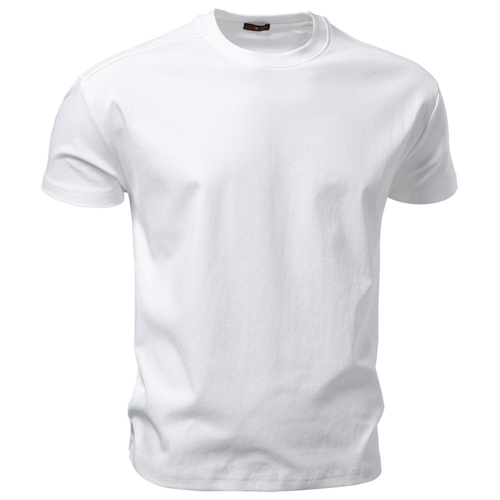 Herren nan klassisches Baumwolljersey Rundhalsshirt mit verstärktem Kragen Drune