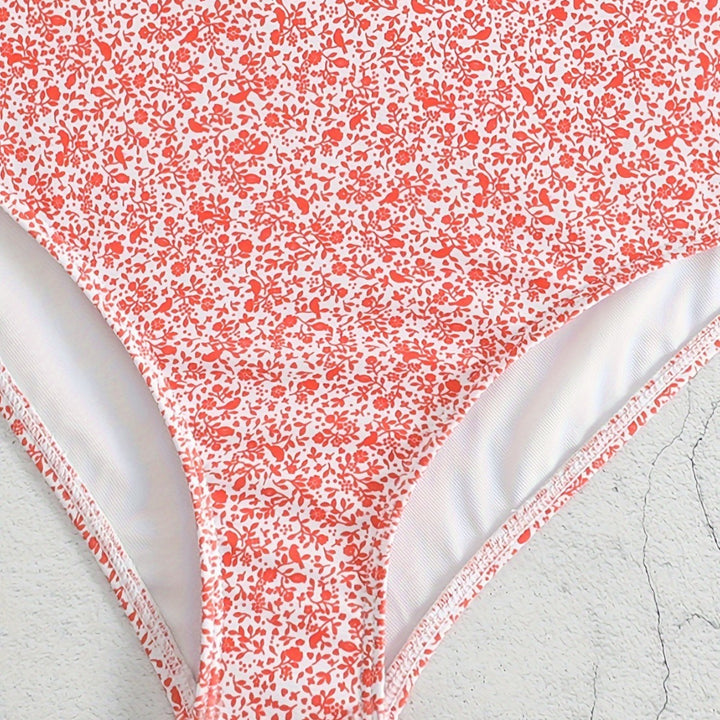 Damen Hochtailliertes Bikiniset mit floralem Muster Drune