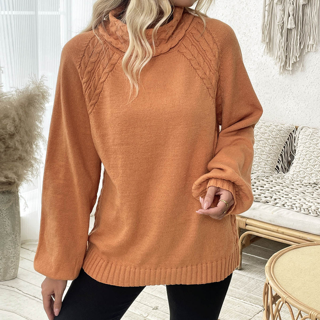 Damen Pullover mit rollkragen und strukturiertem Zopfdesign Drune