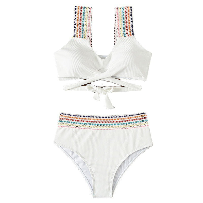 Damen Hochtaillierter Bikini mit innovativem Wickeldesign Drune