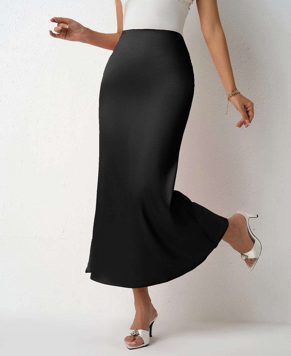 Damen Eleganter Maxirock mit fließendem Schnitt und hohem Bund Drune