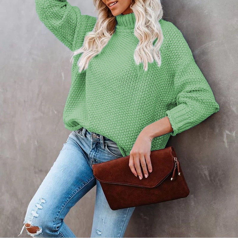 Damen Grobstrickpullover mit Rollkragen und lässigem Schnitt Drune