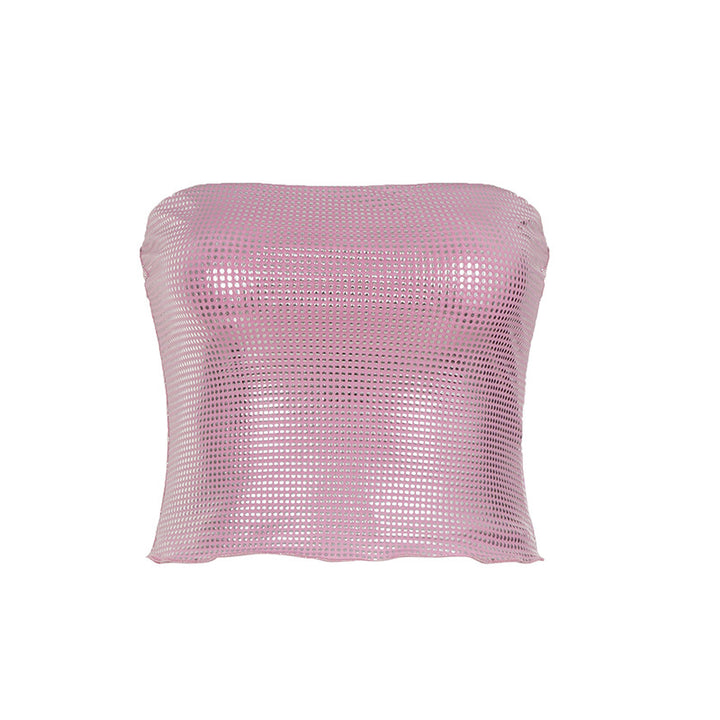 Damen Bandeau-Top mit funkelnden Pailletten und elastischem Schnitt Drune