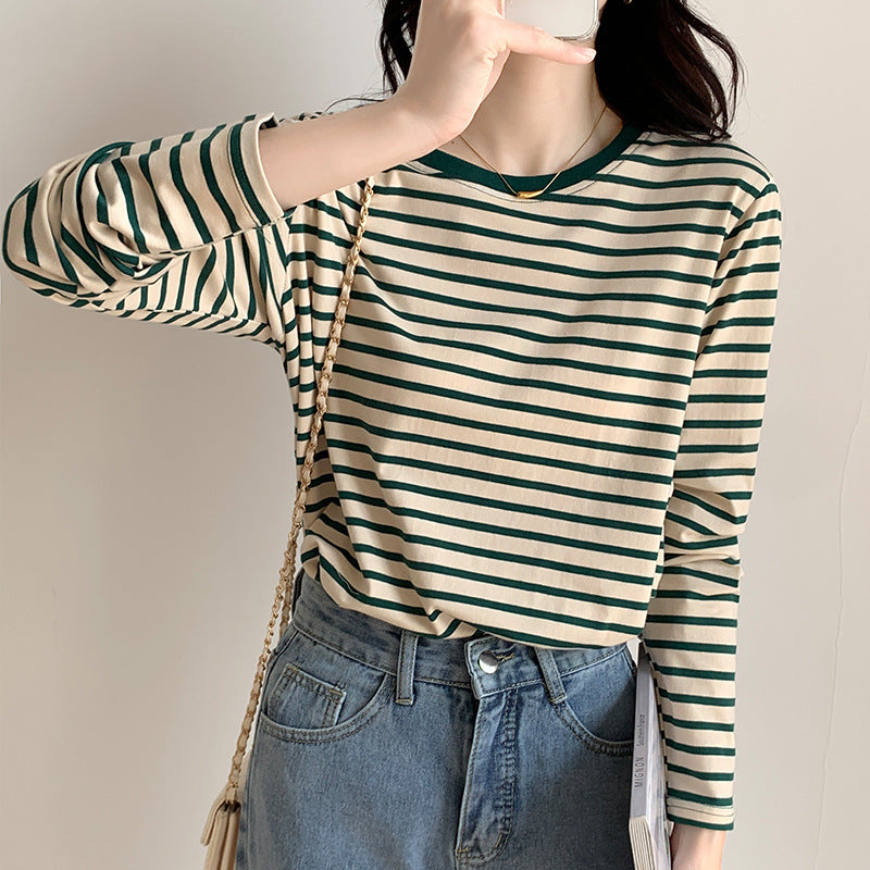 Damen Longsleeve-Shirt mit maritimem Streifenmuster und lässigem Schnitt Drune